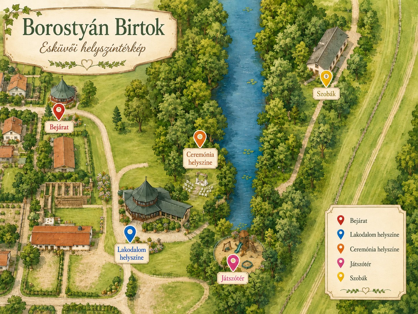Borostyán Birtok térkép